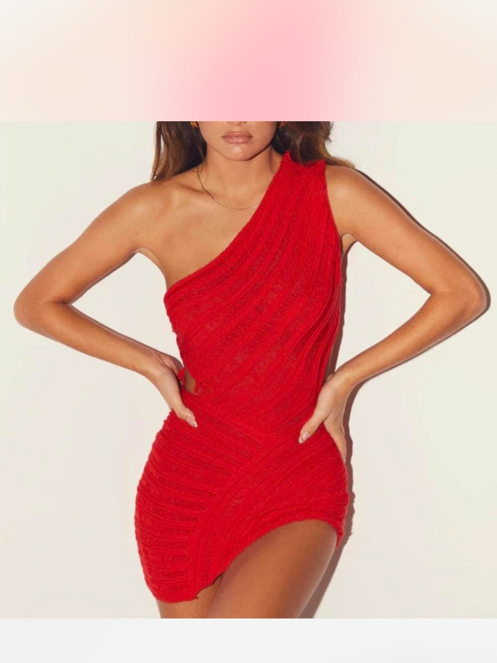 Peppermayo One-Shoulder Red Mini Dress